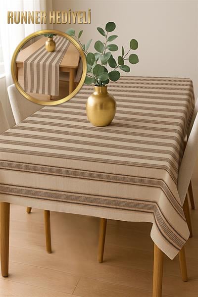 Dijital Baskı Pamuklu Keten Kumaş 150x200cm Masa Örtüsü - Runner Hediyeli MSRT011