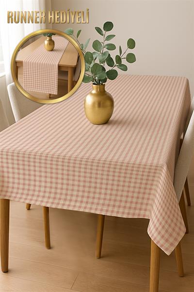 Dijital Baskı Pamuklu Keten Kumaş 150x200cm Masa Örtüsü - Runner Hediyeli MSRT014