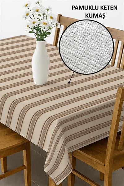 Dijital Baskı Pamuklu Keten Kumaş 150x200cm Masa Örtüsü - Runner Hediyeli MSRT011