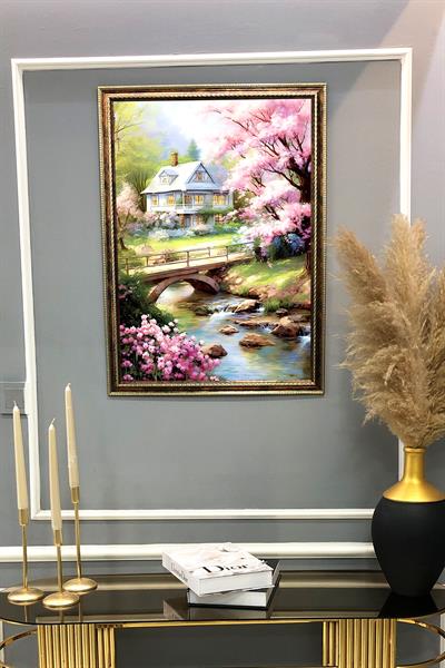 Doğa ve Manzara Desenli Çerçeveli Duvar Tablosu 50x70cm SERENE03