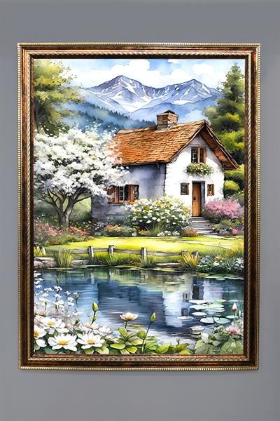 Doğa ve Manzara Desenli Çerçeveli Duvar Tablosu 50x70cm SERENE11