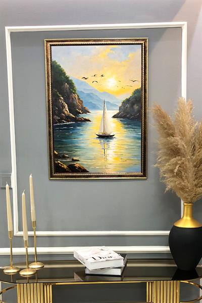 Doğa ve Manzara Desenli Çerçeveli Duvar Tablosu 50x70cm SERENE20