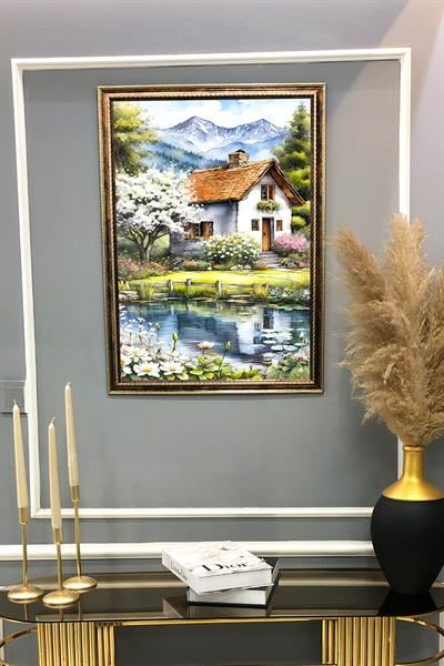 Doğa ve Manzara Desenli Çerçeveli Duvar Tablosu 50x70cm SERENE11