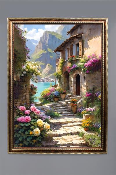Doğa ve Manzara Desenli Çerçeveli Duvar Tablosu 50x70cm SERENE10