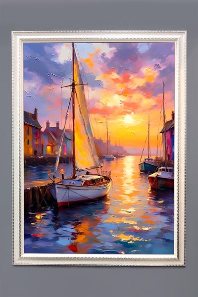 Doğa ve Manzara Desenli Çerçeveli Duvar Tablosu 50x70cm SERENE19