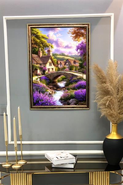 Doğa ve Manzara Desenli Çerçeveli Duvar Tablosu 50x70cm SERENE18