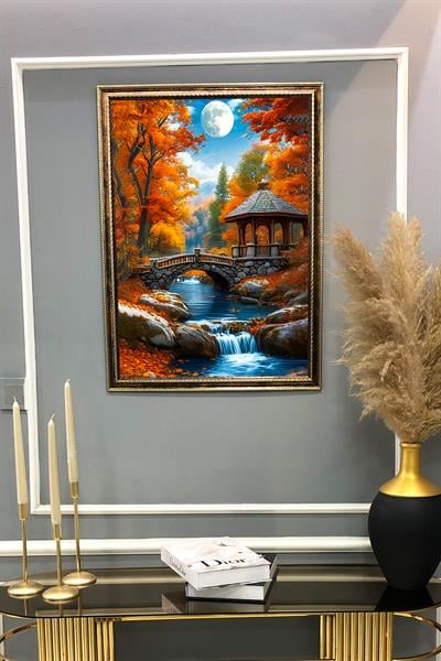 Doğa ve Manzara Desenli Çerçeveli Duvar Tablosu 50x70cm SERENE09