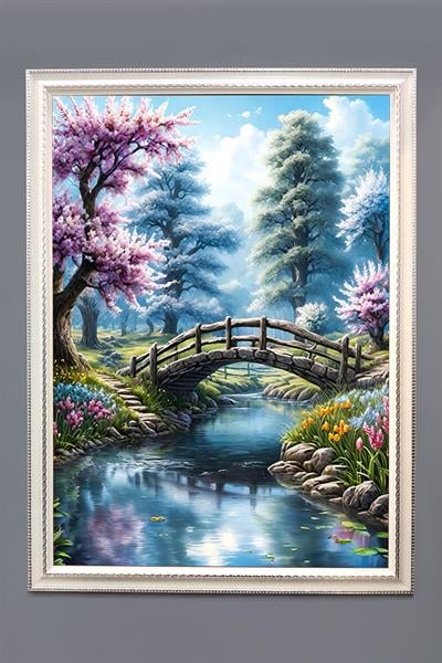 Doğa ve Manzara Desenli Çerçeveli Duvar Tablosu 50x70cm SERENE02