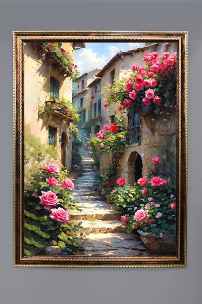 Doğa ve Manzara Desenli Çerçeveli Duvar Tablosu 50x70cm SERENE08