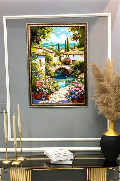Doğa ve Manzara Desenli Çerçeveli Duvar Tablosu 50x70cm SERENE07