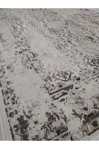 Eskitme Klasik Desenli Kaymaz Tabanlı Yıkanabilir Leke Tutmaz Dokuma Taban Halı Drk8065-10