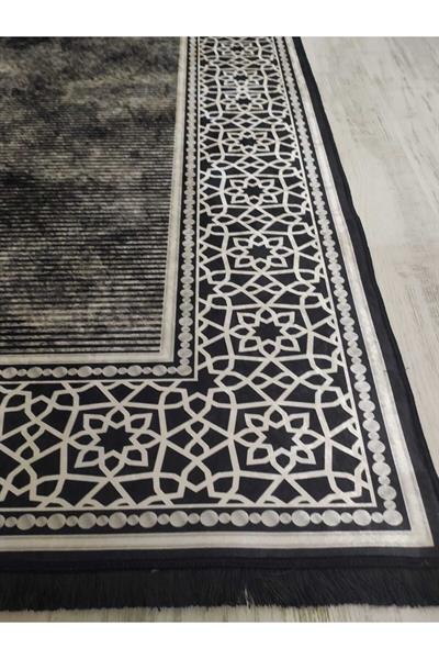Eskitme Zeminli Çerçeveli Desenli Kaymaz Taban Yıkanabilir Leke Tutmaz Dokuma Taban Halı Drk-8023-10