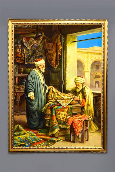 Halı Satıcısı Desenli Çerçeveli Tablo Duvar Tablosu 50x70cm ORYNTL01