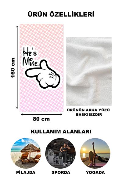 He is Mine Desenli Plaj Deniz Havlusu Peştemal 80x160 CM VTA05