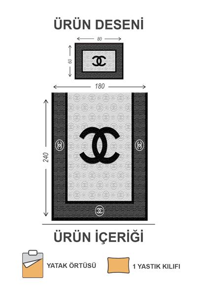 Kapitoneli Pamuk Dolgulu Kadife Kumaş Modern Desenli Premium Kalite Yatak Örtüsü Seti