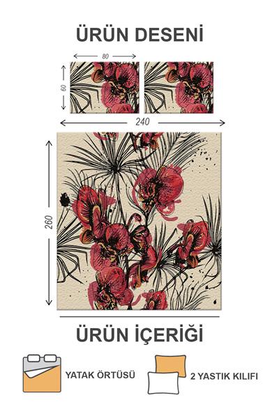 Kapitoneli Pamuk Dolgulu Kadife Kumaş Modern Desenli Premium Kalite Yatak Örtüsü Seti