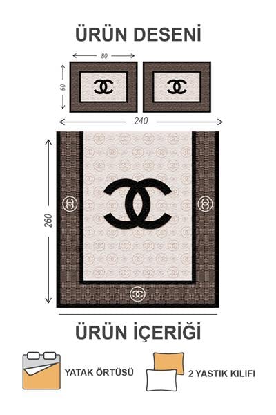 Kapitoneli Pamuk Dolgulu Kadife Kumaş Modern Desenli Premium Kalite Yatak Örtüsü Seti