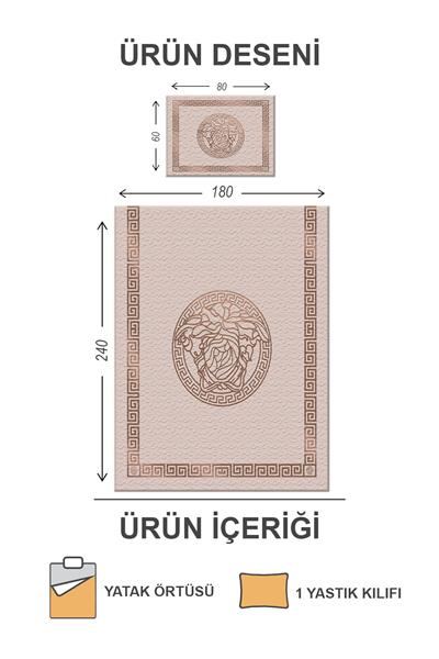 Kapitoneli Pamuk Dolgulu Kadife Kumaş Modern Desenli Premium Kalite Yatak Örtüsü Seti