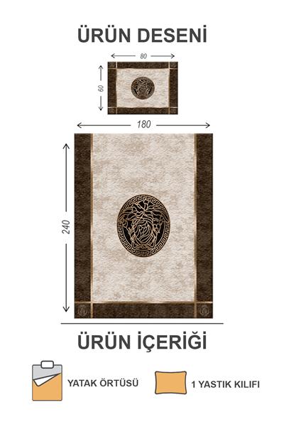 Kapitoneli Pamuk Dolgulu Kadife Kumaş Modern Desenli Premium Kalite Yatak Örtüsü Seti