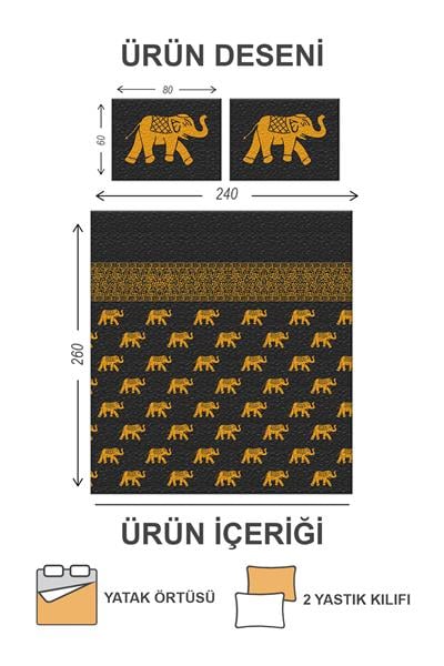 Kapitoneli Pamuk Dolgulu Kadife Kumaş Modern Desenli Premium Kalite Yatak Örtüsü Seti