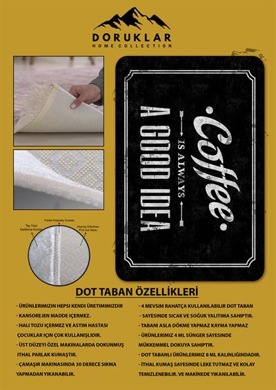 Kaymaz Taban Dijital Baskı Yıkanabilir Modern Desenli Mutfak Halısı