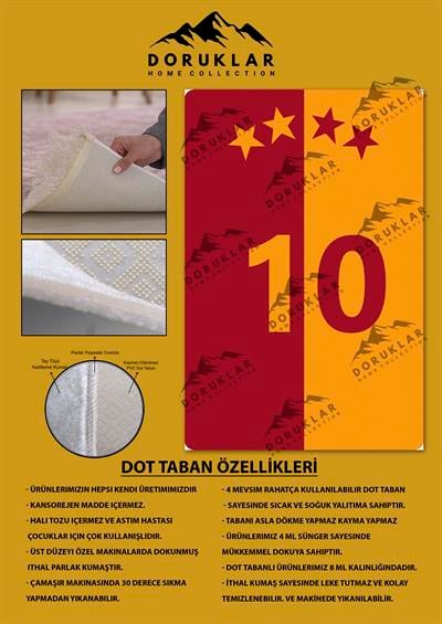Kaymaz Taban Makinada Yıkanabilir 10 Numara Desenli Çocuk Halısı
