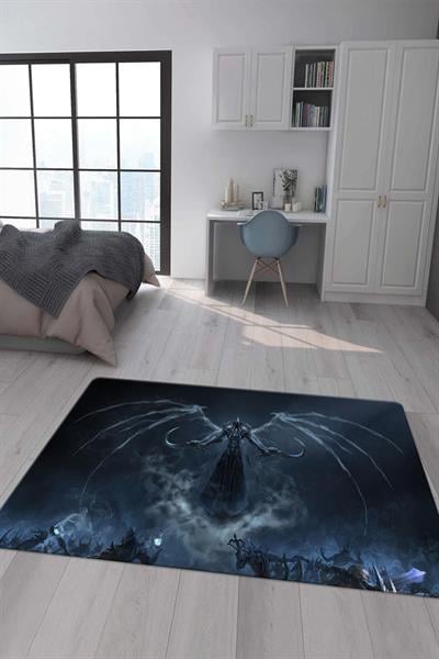 Kaymaz Taban Makinada Yıkanabilir Diablo Desenli Çocuk Halısı