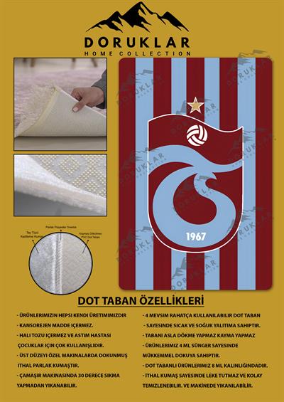 Kaymaz Taban Makinada Yıkanabilir Dijital Baskı Modern Desenli Genç Odası ve Çocuk Odası Halısı Dot Taban Halı