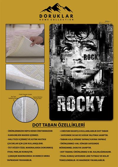 Kaymaz Taban Makinada Yıkanabilir Dijital Baskı Modern Desenli Çocuk Genç Odası Halısı Dot Taban Halı WLD20