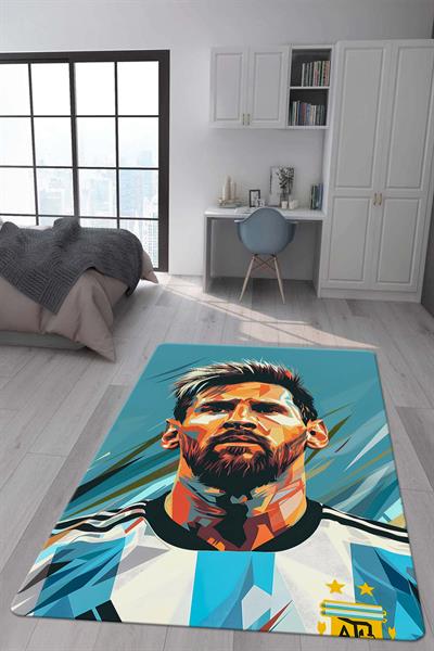 Kaymaz Taban Makinada Yıkanabilir Dijital Baskı Modern Desenli Çocuk Genç Odası Halısı Dot Taban Halı WLD06