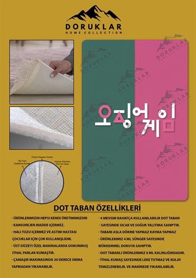 Kaymaz Taban Makinada Yıkanabilir Dijital Baskı Squid Game Desenli Genç Odası Halısı Dot Taban Halı SG02