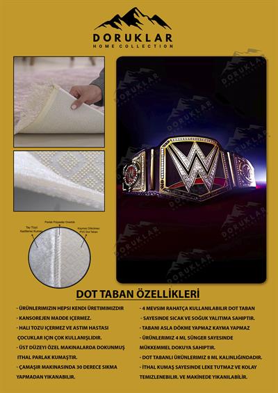 Kaymaz Taban Makinada Yıkanabilir Dijital Baskı Modern Desenli Çocuk Genç Odası Halısı Dot Taban Halı WLD14