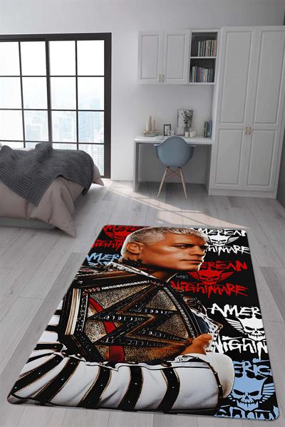 Kaymaz Taban Makinada Yıkanabilir Dijital Baskı Modern Desenli Çocuk Genç Odası Halısı Dot Taban Halı WLD13