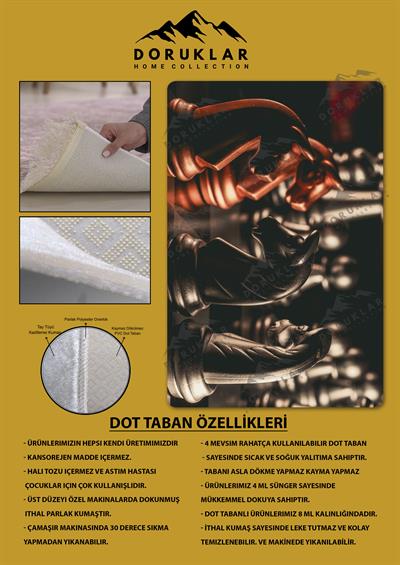 Kaymaz Taban Makinada Yıkanabilir Dijital Baskı Satranç Desenli Genç Halısı Dot Taban Halı
