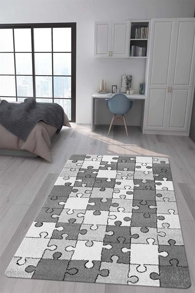 Kaymaz Taban Makinada Yıkanabilir Dijital Baskı Çocuk Odası Halısı Dot Taban Nes Kids Serisi Halı NESKD02
