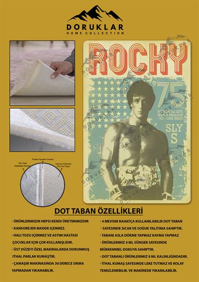 Kaymaz Taban Makinada Yıkanabilir Dijital Baskı Modern Desenli Çocuk Genç Odası Halısı Dot Taban Halı WLD26