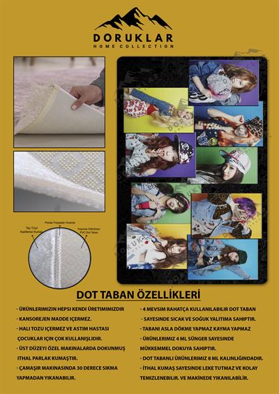 Kaymaz Taban Makinada Yıkanabilir Dijital Baskı SNSD Desenli Genç Odası Halısı