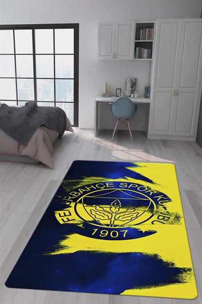 Kaymaz Taban Makinada Yıkanabilir Dijital Baskı Modern Desenli Genç Odası ve Çocuk Odası Halısı Dot Taban Halı