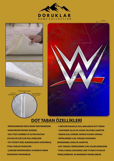 Kaymaz Taban Makinada Yıkanabilir Dijital Baskı Modern Desenli Çocuk Genç Odası Halısı Dot Taban Halı WLD16