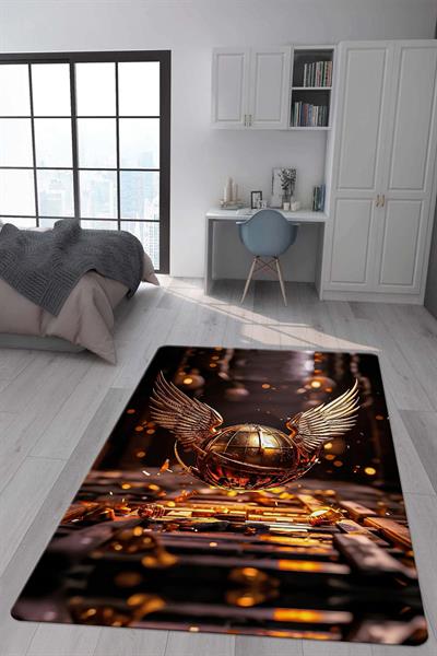 Kaymaz Taban Makinada Yıkanabilir Dijital Baskı Harry Potter Desenli Genç Odası ve Çocuk Odası Halısı Dot Taban Halı