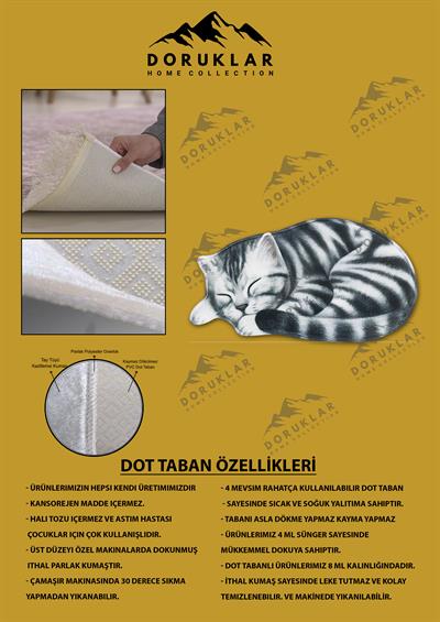 Kaymaz Taban Makinada Yıkanabilir Dijital Baskı Dekoratif Modern Desenli Nes Serisi Dot Taban Halı NES007