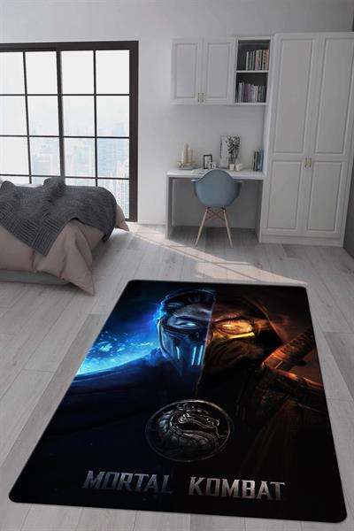 Kaymaz Taban Makinada Yıkanabilir Dijital Baskı Subzero Desenli Çocuk Odası Halısı Dot Taban Halı BRK13