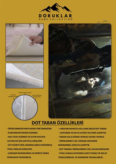 Kaymaz Taban Makinada Yıkanabilir Dijital Baskı Arcane Powder Jinx Desenli Çocuk Odası Halısı Dot Taban Halı ARC11