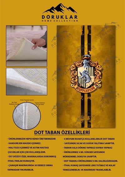 Kaymaz Taban Makinada Yıkanabilir Dijital Baskı Harry Potter Desenli Çocuk Halısı
