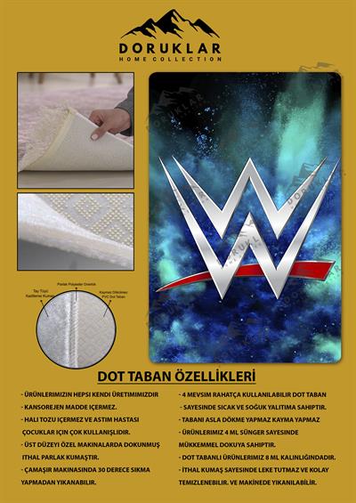 Kaymaz Taban Makinada Yıkanabilir Dijital Baskı Modern Desenli Çocuk Genç Odası Halısı Dot Taban Halı WLD19