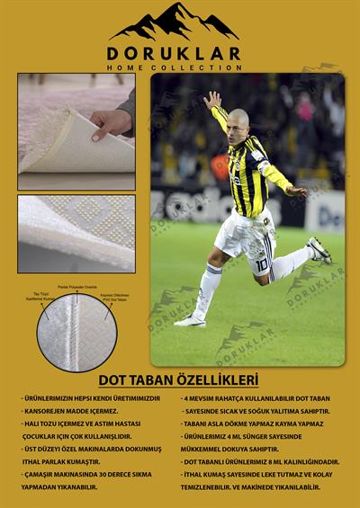 Kaymaz Taban Makinada Yıkanabilir Dijital Baskı Alex de Souza Desenli Çocuk Odası Halısı Dot Taban Halı BRK15