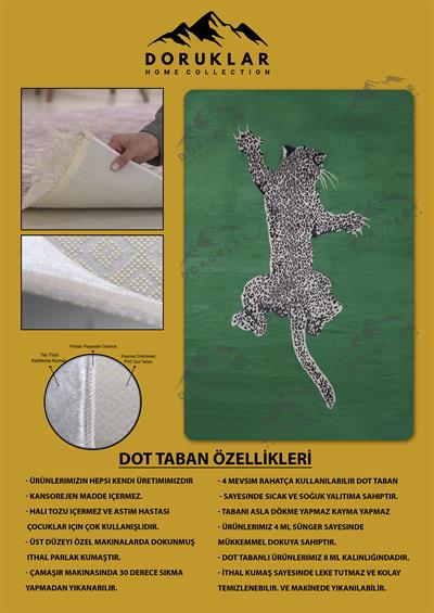 Kaymaz Taban Makinada Yıkanabilir Dijital Baskı Dekoratif Modern Desenli Rona Serisi Dot Taban Halı RN028