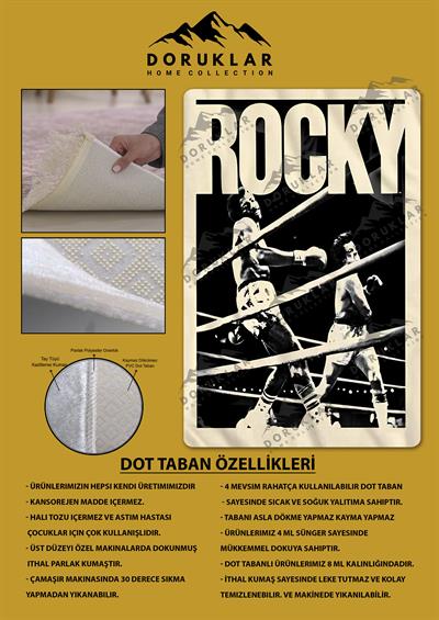 Kaymaz Taban Makinada Yıkanabilir Dijital Baskı Modern Desenli Çocuk Genç Odası Halısı Dot Taban Halı WLD22