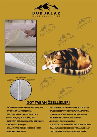 Kaymaz Taban Makinada Yıkanabilir Dijital Baskı Dekoratif Modern Desenli Nes Serisi Dot Taban Halı NES006