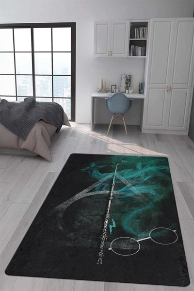 Kaymaz Taban Makinada Yıkanabilir Harry Potter Desenli Çocuk Halısı